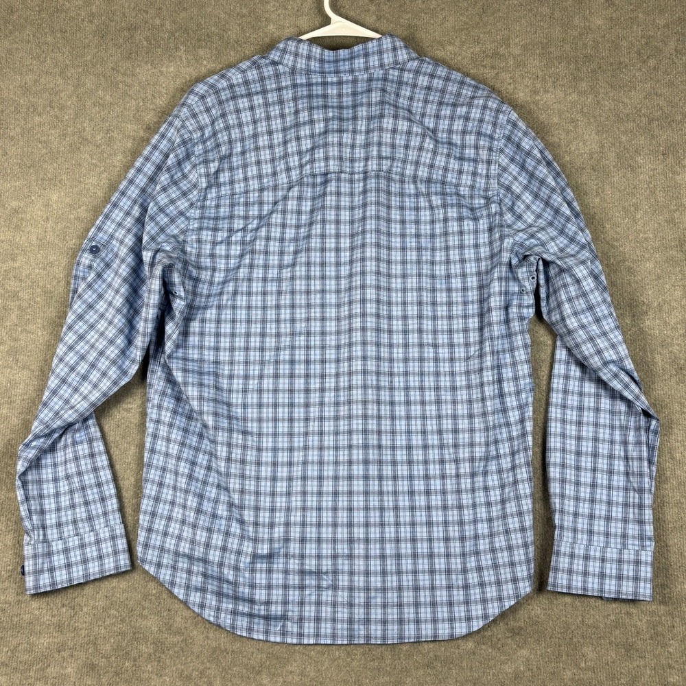 L.L. Bean Rapid River Fishing Shirt Plaid Long Sleeve Size M Blue - Picture 4 of 9